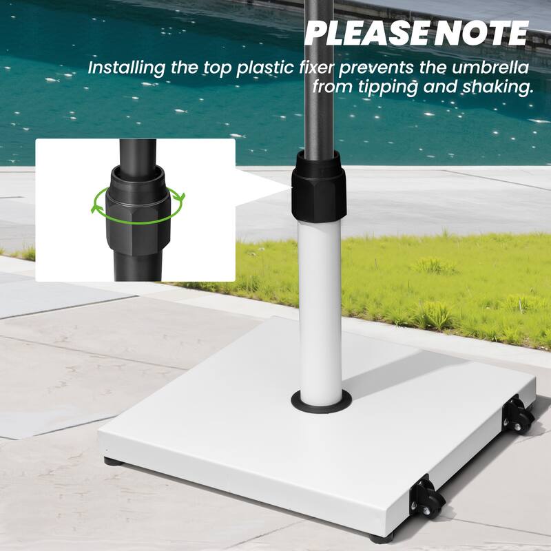 45LBS Outdoor Patio Square Concrete Market Umbrella Base Stand with Wheels