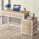preview thumbnail 9 of 56, Computer Desk with 5 Drawers, Reversible Writing Desk with File Cabinet Printer Stand
