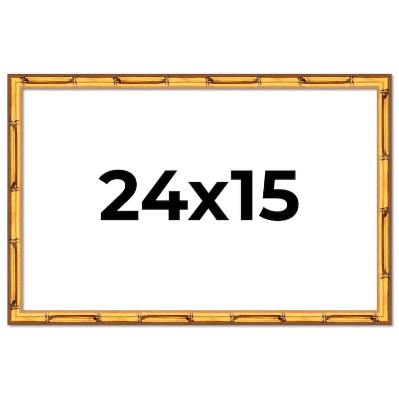 24x15 Frame Gold Bamboo Picture Frame Modern Photo Frame Includes UV Acrylic Shatter Guard Front Acid Free Foam Backing Board
