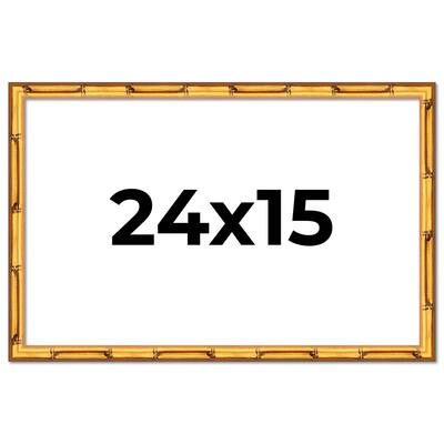 24x15 Frame Gold Bamboo Solid Wood Picture Frame | 1 Inch Moulding