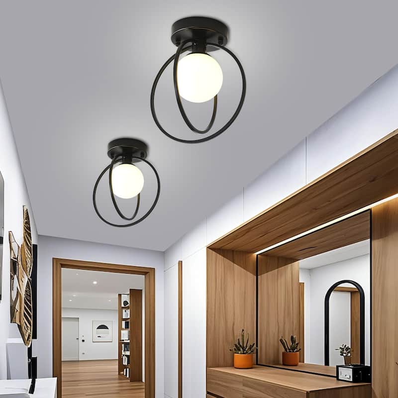1 - Light Globe Semi Flush Mount