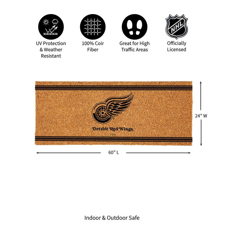 Detroit Red Wings Monochrome Indoor/Outdoor Coir Door Mat