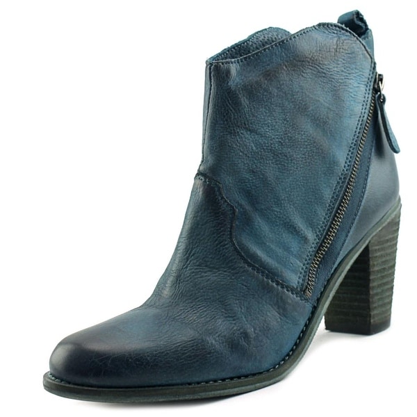 Charles David Ivi Women Round Toe Leather Blue Bootie