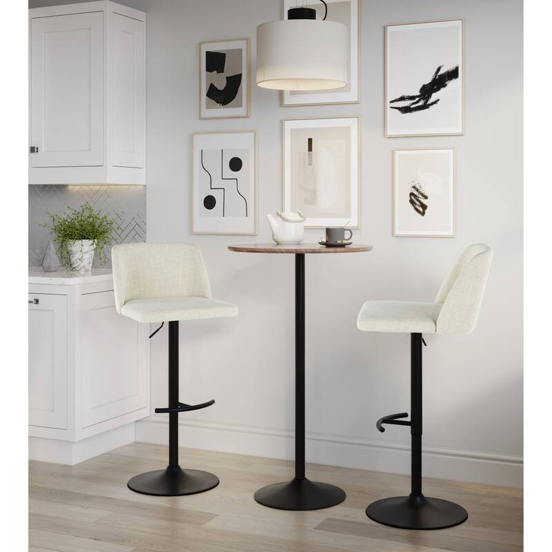 Strick & Bolton Oscar Adjustable Bar Stool with Rounded T Footrest (Set of 2)