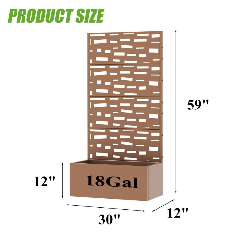 Raised Garden Bed Planter with Trellis Movable Planter Box with Lockable Wheels