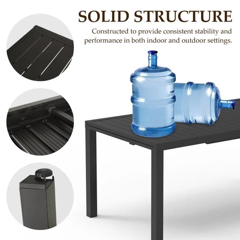 Domioutdoorliving 97.2"L Extendable Aluminum Outdoor Dining Table