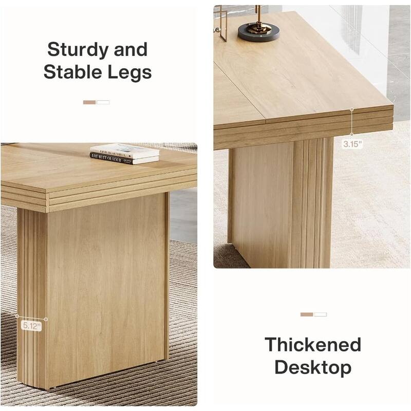 63" Modern Computer Desk, Farmhouse Executive Desk Workstation for Home Office