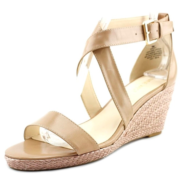 nine west nude wedges