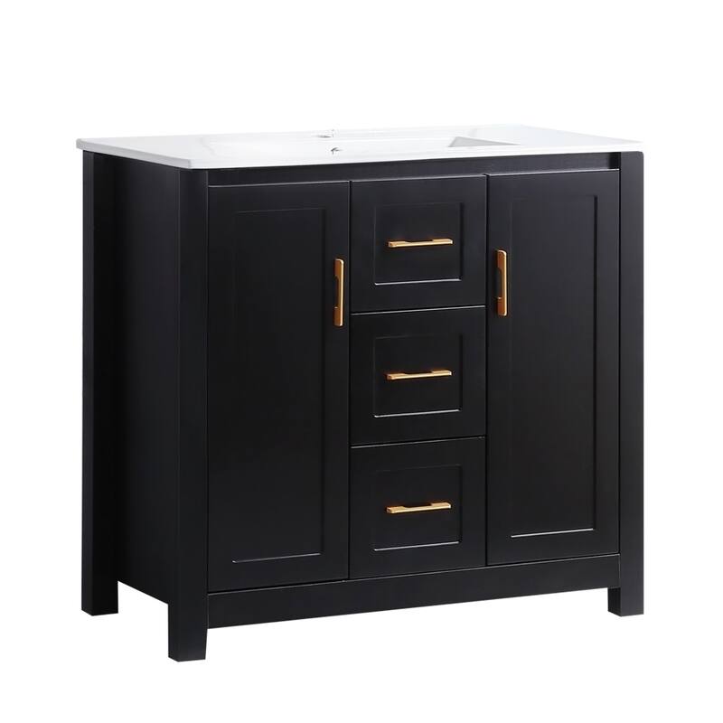 36" Bathroom Vanity with Undermount Single Sink and 2 Doors and 3 Drawers - 36''