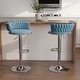 preview thumbnail 82 of 198, Modern Velvet Adjustable Swivel Bar Stools Set of 2 Blue-Silver