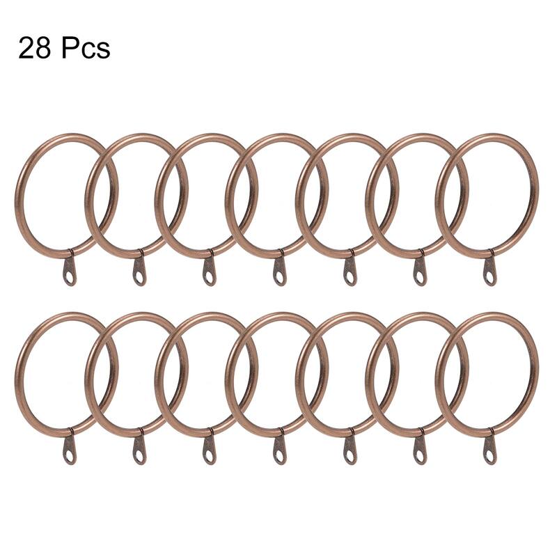 Curtain Rings, Metal Drapery Ring for Curtain Rods, 28 Pcs - Copper - 45mm