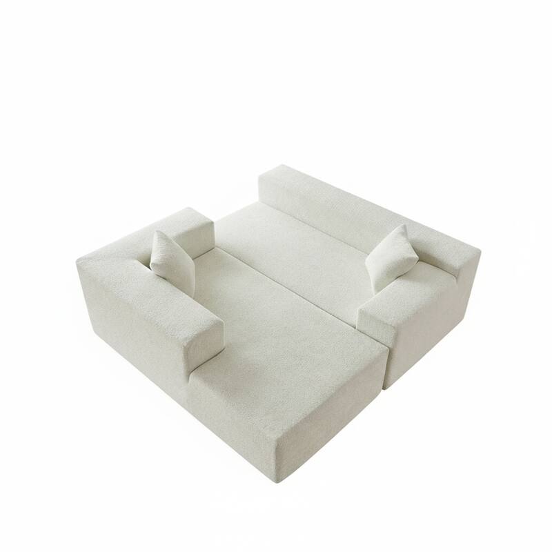 103.54" L-Shaped Modern High-Density Sponge Velvet Modular Sectional Sofa with Chaise & Pillows