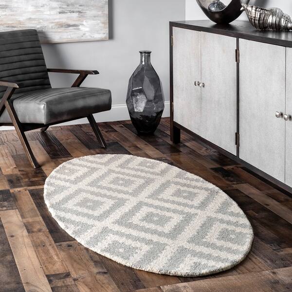Shop Nuloom Handmade Wool Abstract Pixel Trellis Area Rug On
