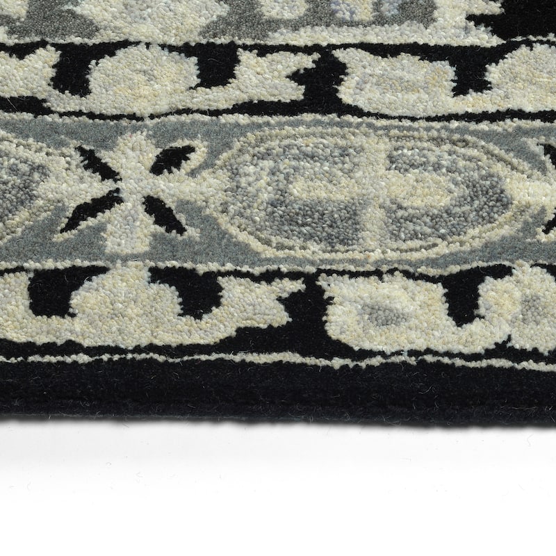 Charlotte Collection Black Hand Tufted Indoor Area Rug