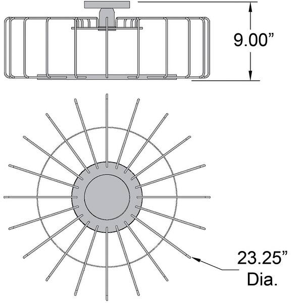 Access Lighting Wired 1-light Black LED Horizontal Cage Flush Mount