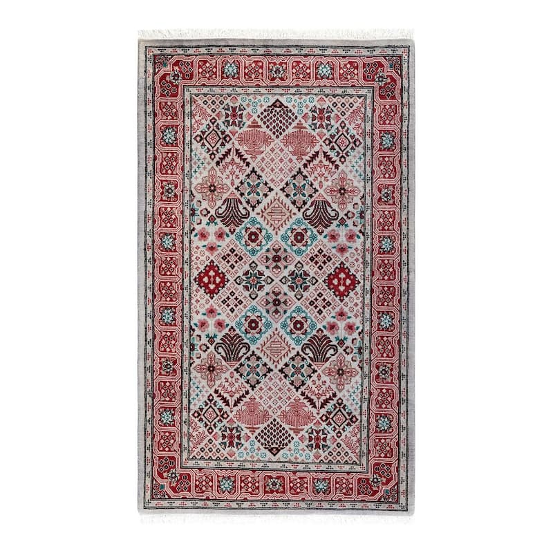 Overton Hand Knotted Wool Vintage Inspired Modern Contemporary Overdyed Multi Area Rug - 3' 2" x 5' 5"