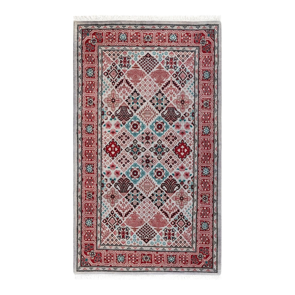 Overton Hand Knotted Wool Vintage Inspired Modern Contemporary Overdyed Multi Area Rug - 3' 2" x 5' 5"