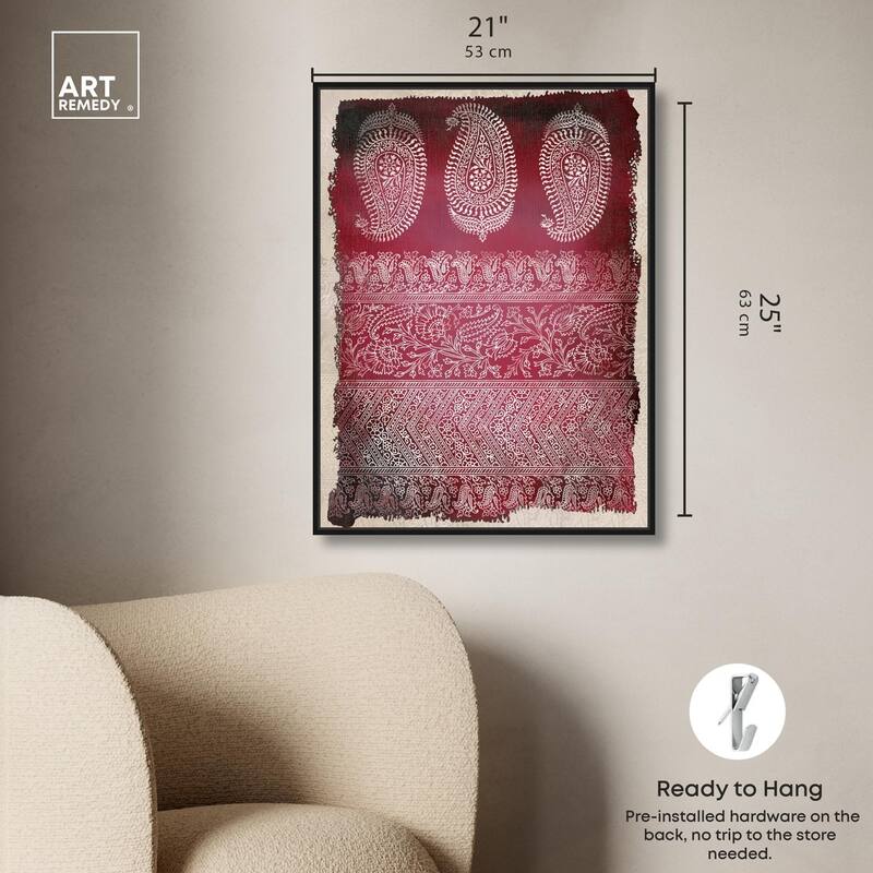 Burgundy Stamps Canvas by Art Remedy