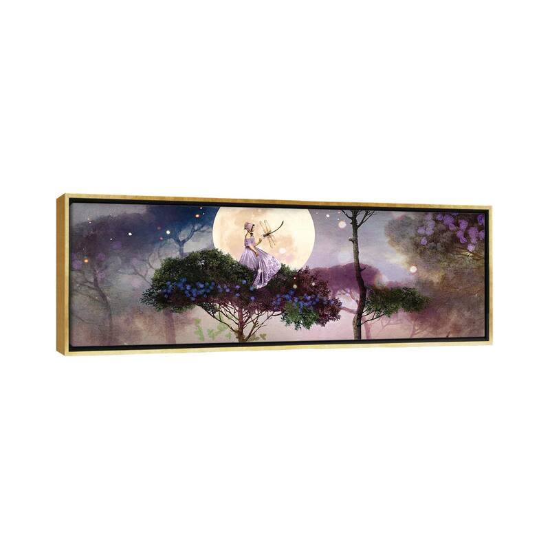 iCanvas "Dragonfly" by Catrin Welz-Stein Framed Canvas Print - 16x48 - Gold