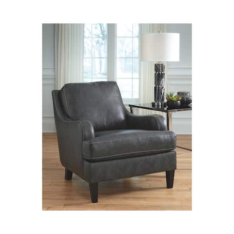 Tirolo Casual Black Faux Leather Accent Chair