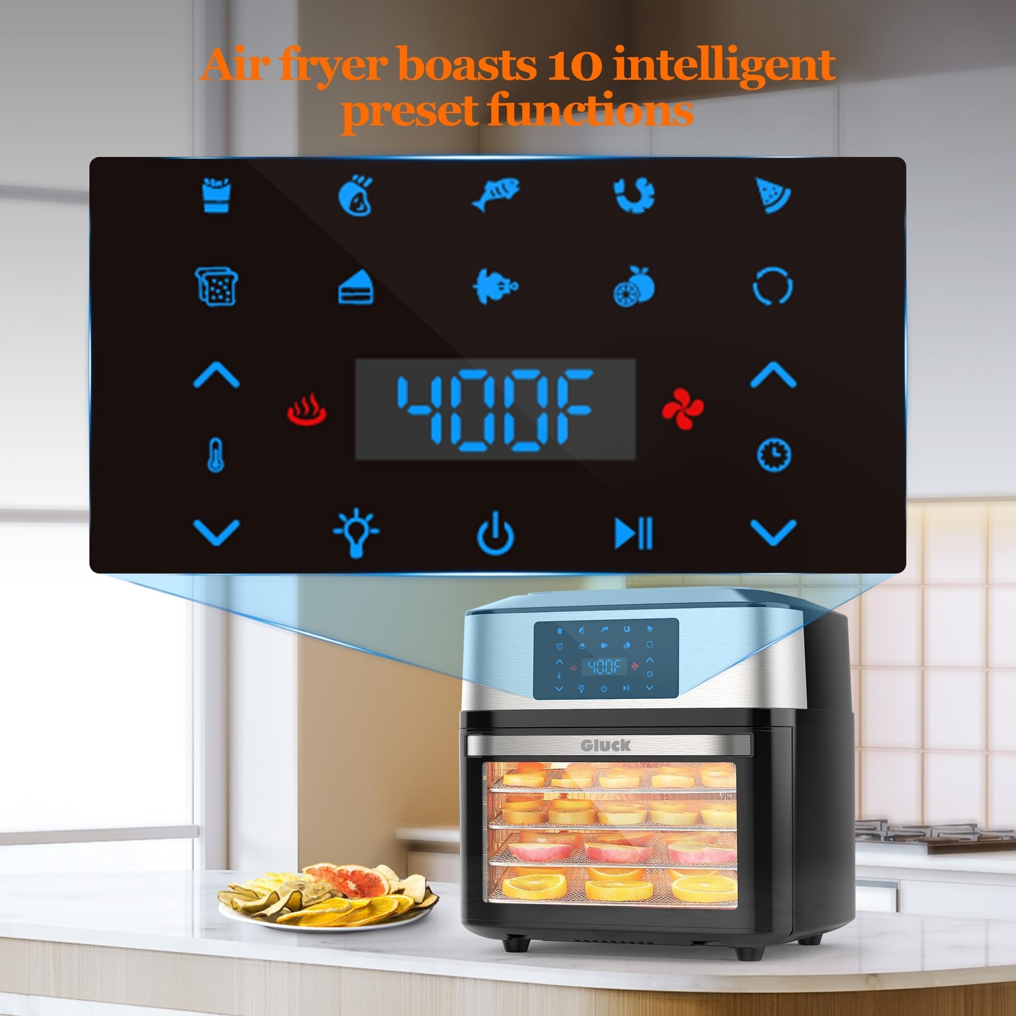 Air Fryer Oven, 10-in-1 20 QT Airfryer Oven with Visible Cooking