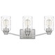 preview thumbnail 1 of 2, Quoizel Acacia 3-Light Bathroom Vanity Light Brushed Nickel