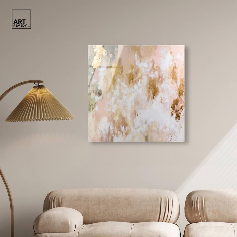 Golden Glimmer Gesture III Acrylic by Art Remedy, Ready to Hang