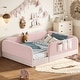 preview thumbnail 29 of 124, Twin/Full/Queen Teddy Fleece Floor Bed with Upholstered Safety Rails and Pocket