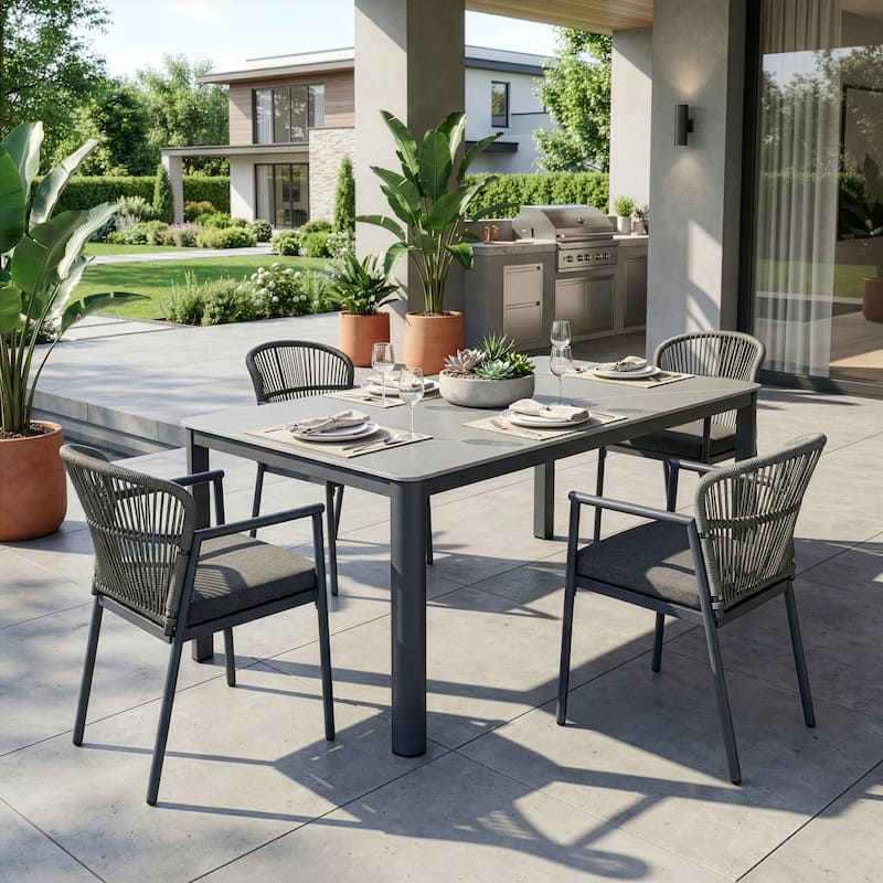 Bina Grey Outdoor Dining 4 Seats Set