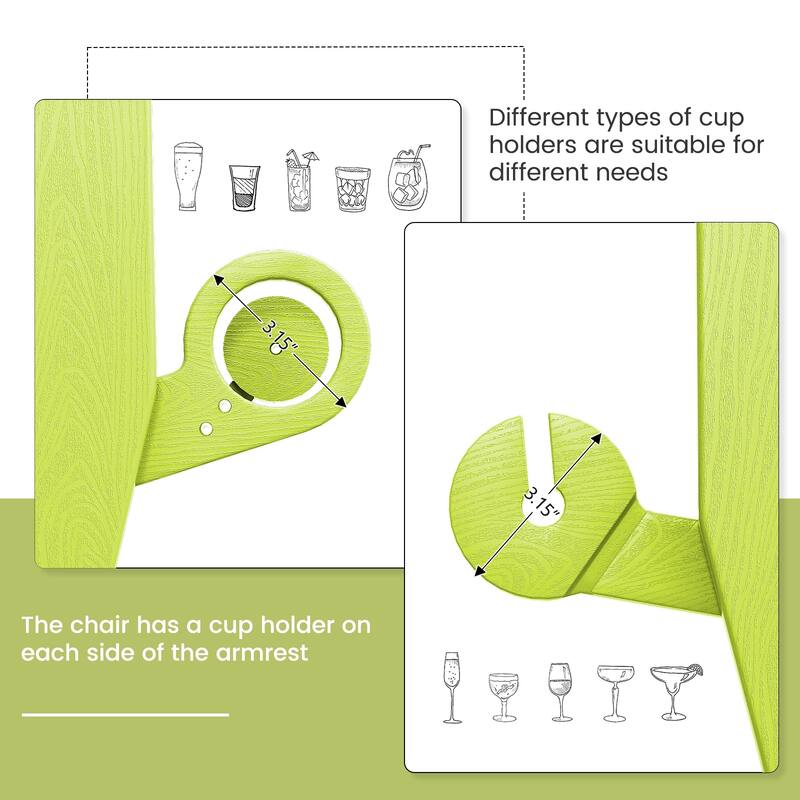 Foldable HDPE Modern Chair with Dual Cup Holders