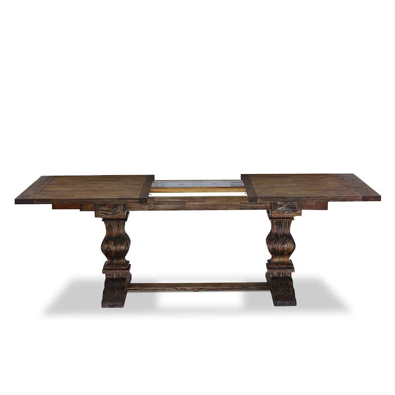 7 Piece Dining Set - Rectangle Wood Table with 6 Upholstered Chairs