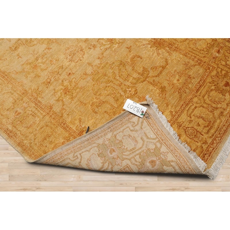 Hand Knotted Chobi Peshawar Light Gold Persian Wool Oriental Area Rug - 4' x 6'