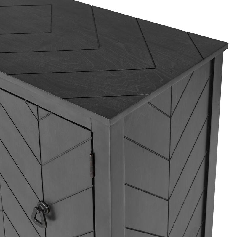 Wooden Storage Sideboard Entryway Cabinets with Adjustable Shelves, Cupboard with 3 Retro Metal Handles & 4 Pinewood Legs