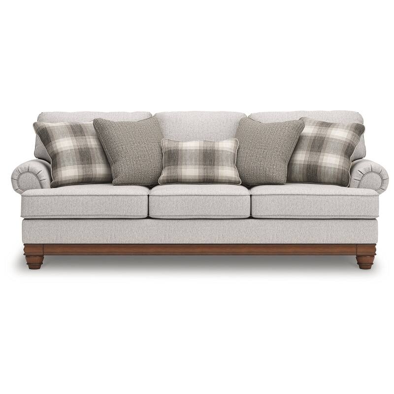 Signature Design by Ashley Meadowview Light Gray/Brown Sofa - 99"W x 40"D x 41"H