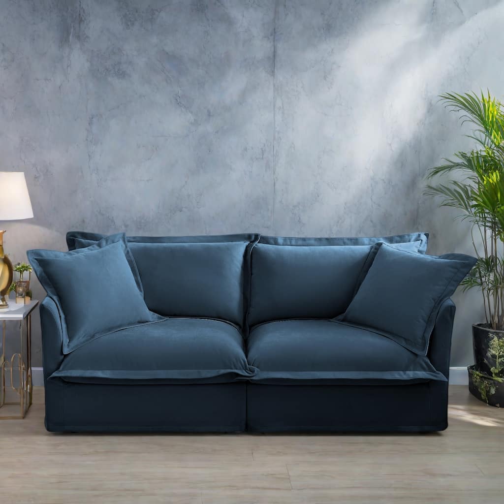 83.4" Chenille Modular 3-Seat Sofa with Removable Washable Covers, 300lb Capacity