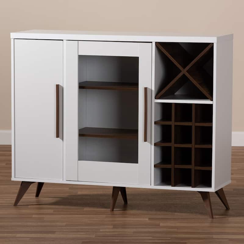 Pietro Mid-Century Modern Finished Wine Cabinet - 38.78" High x 47.24" Wide x 13.39" Deep