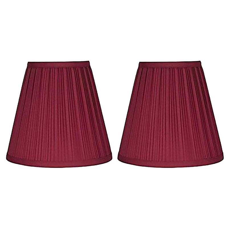 Many Selections Table Lamp Shade, 5 inch Top, 9 inch Bottom, 8.5 inch Slant - Set of 2 - Burgundy Pleated
