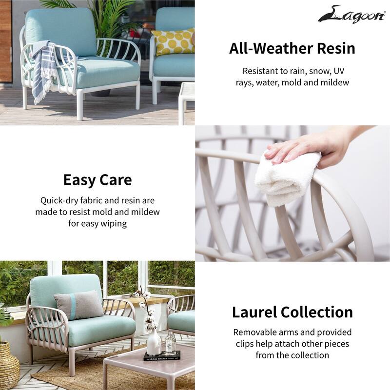 Laurel Resin All Weather Club Chair with Cushions