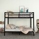 preview thumbnail 3 of 7, Black Metal Bunk Bed with 2 Side Ladders and Full-Length Guardrail