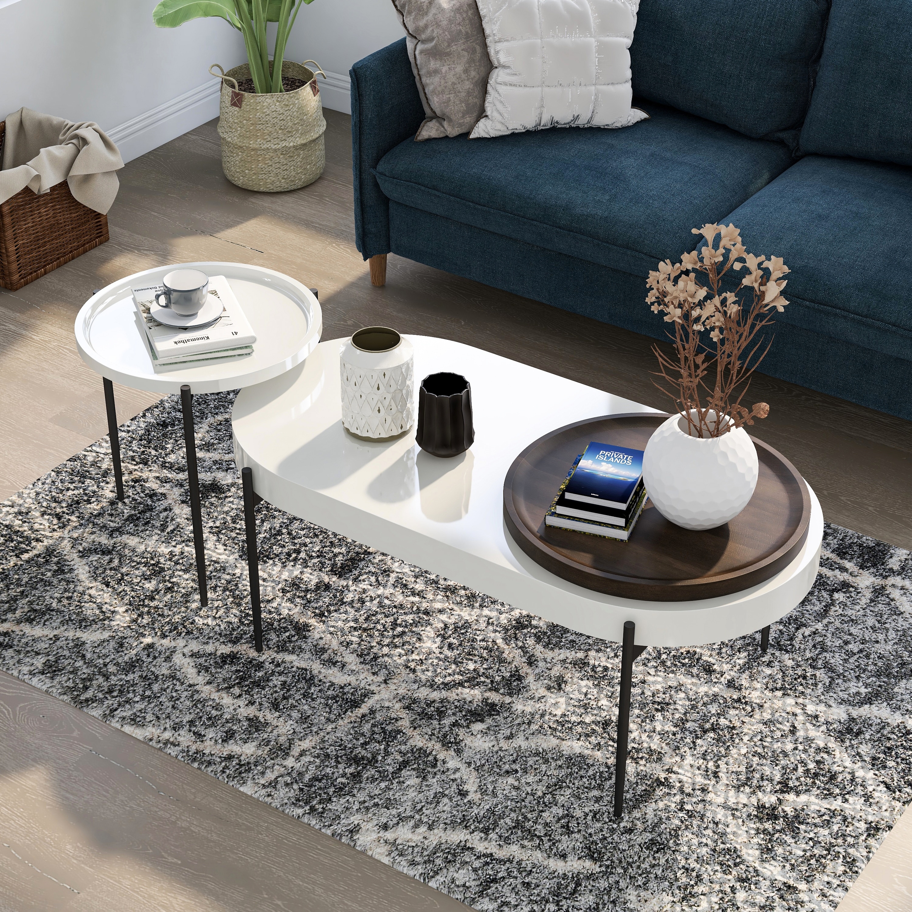 Furniture of America Wicklow Contemporary 47-inch Steel 2-Piece Table Set