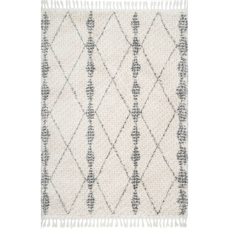 Nuloom Freddie Diamond Banded Contemporary Area Rug with Tassel