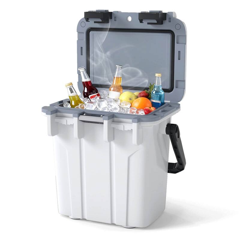 Costway 21 QT Ultra-Light Injection Molded Cooler with Swing-up Handle - See Details - White
