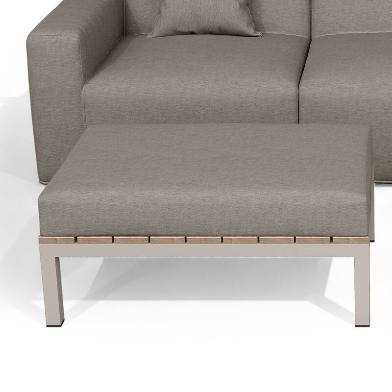 Outdoor No Assembly Patio Conversation Sets with Coffee Table, Ottoman