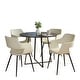 preview thumbnail 1 of 2, Porch & Den Pugo-Vallen Black 5-Piece Dining Set Cream Faux Leather