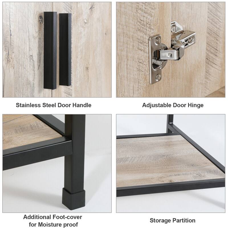 36" Bathroom Vanity Cabinet W/ Sink Faucet Drain Set Top Side Cabinet Combo