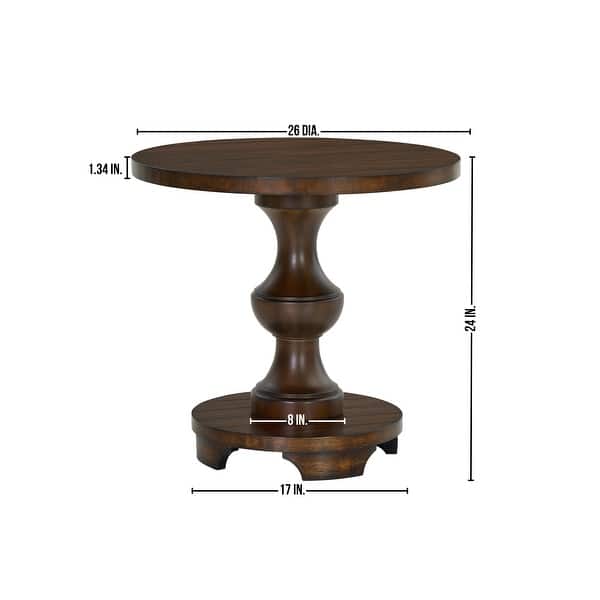 Caesar Round Table Roundhill Furniture Caesar Traditional Round Pedestal End Table - Bed ...