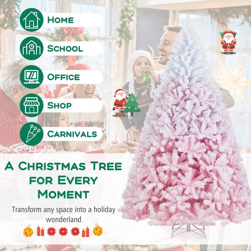 Costway 5/6/7/8 FT Artificial Christmas Tree with 456/820/1264/1774 - See Details