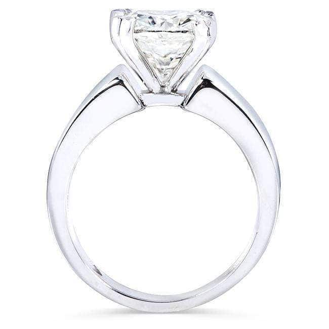 Kobelli 3 Carat Lab Grown Diamond Certified 14k Solid Gold Cushion Solitaire Extra Wide Heidi Ring