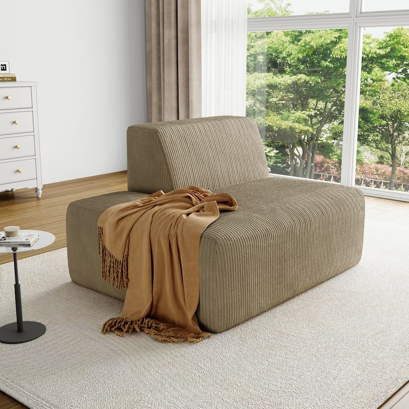 UIXE 50.7" W Soft Corduroy Sofa Chair Comfortable Lounge Chair For Indoor Space - 50.7" W x 31.8 H" 35.3 D"