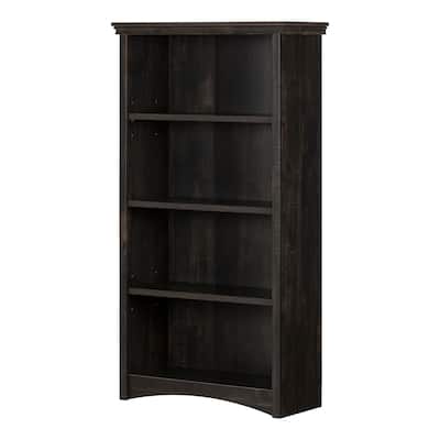 Retro Bookcase 4-Shelf Storage Unit - Vintage Style Display Shelves for Living Room, Bedroom, Office - 12.75